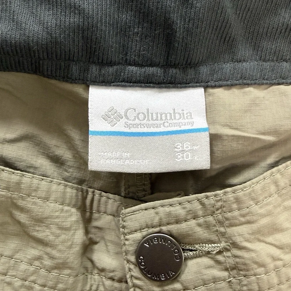 Columbia Mens Silver Ridge Convertible Pants Shorts 36x30 Beige Omni-Shade Cargo